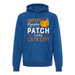 Funny Cutest Pumpkin In The Patch Call Me Grandpa Halloween Gift Premium Hoodie