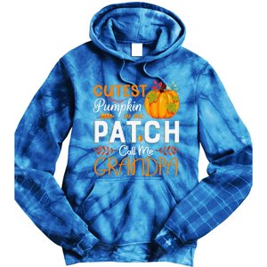 Funny Cutest Pumpkin In The Patch Call Me Grandpa Halloween Gift Tie Dye Hoodie