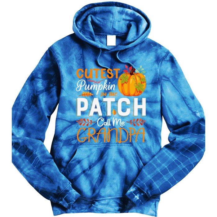 Funny Cutest Pumpkin In The Patch Call Me Grandpa Halloween Gift Tie Dye Hoodie