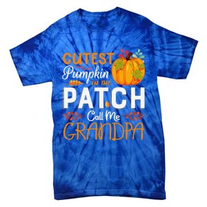 Funny Cutest Pumpkin In The Patch Call Me Grandpa Halloween Gift Tie-Dye T-Shirt