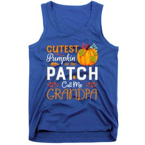 Funny Cutest Pumpkin In The Patch Call Me Grandpa Halloween Gift Tank Top