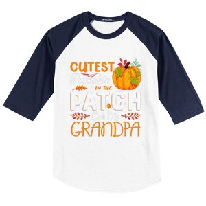 Funny Cutest Pumpkin In The Patch Call Me Grandpa Halloween Gift Baseball Sleeve Shirt