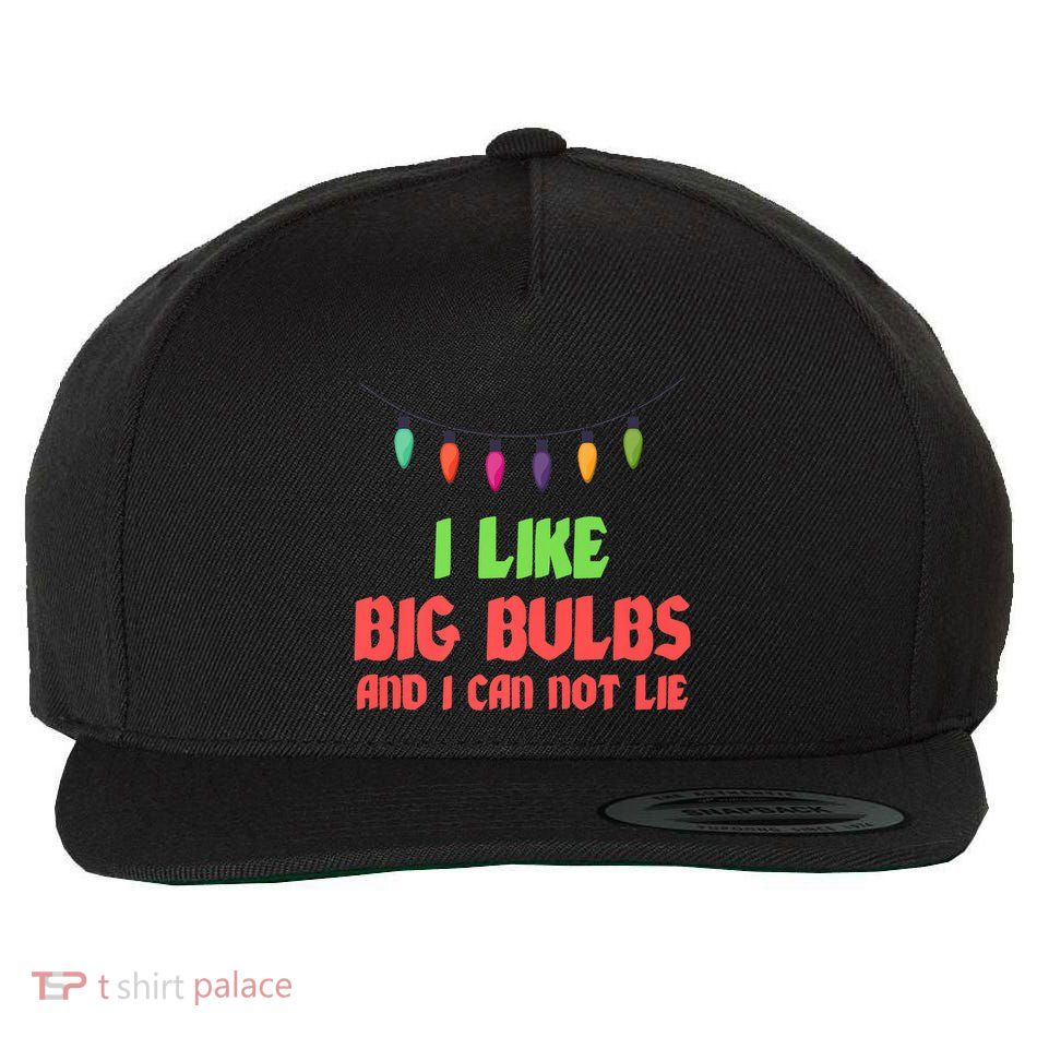 Funny Christmas Pun I Like Big Bulbs And I Can Not Lie Great Gift Wool Snapback Cap