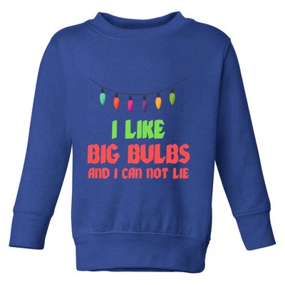 Funny Christmas Pun I Like Big Bulbs And I Can Not Lie Great Gift Toddler Sweatshirt