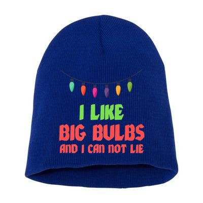 Funny Christmas Pun I Like Big Bulbs And I Can Not Lie Great Gift Short Acrylic Beanie