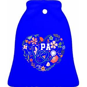 Floral Cute Pa Stethoscope Physician Assistant Appreciation Gift Ceramic Bell Ornament