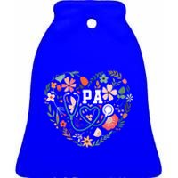 Floral Cute Pa Stethoscope Physician Assistant Appreciation Gift Ceramic Bell Ornament