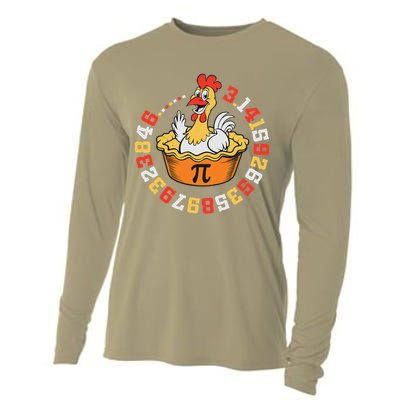 Funny Chicken Pot Pi Day Pie Math Lover Geek Gift Cooling Performance Long Sleeve Crew
