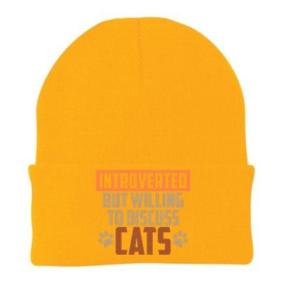 Funny Cat Paws Introverted But Willing To Discuss Cats Knit Cap Winter Beanie