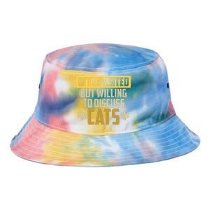 Funny Cat Paws Introverted But Willing To Discuss Cats Tie Dye Newport Bucket Hat