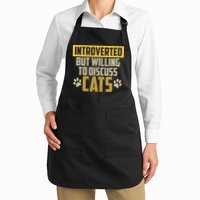 Funny Cat Paws Introverted But Willing To Discuss Cats Apron