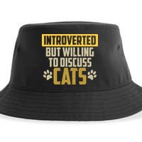 Funny Cat Paws Introverted But Willing To Discuss Cats Sustainable Bucket Hat