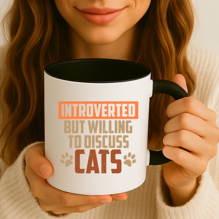 Funny Cat Paws Introverted But Willing To Discuss Cats Mug