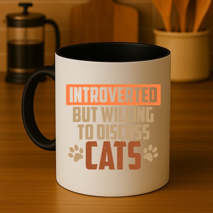 Funny Cat Paws Introverted But Willing To Discuss Cats Mug