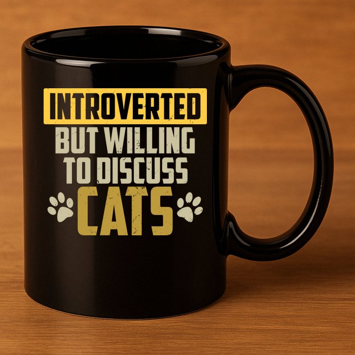 Funny Cat Paws Introverted But Willing To Discuss Cats 11oz C Handle Ceramic Mug
