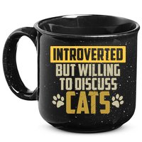 Funny Cat Paws Introverted But Willing To Discuss Cats 15oz Campfire Ceramic Mug