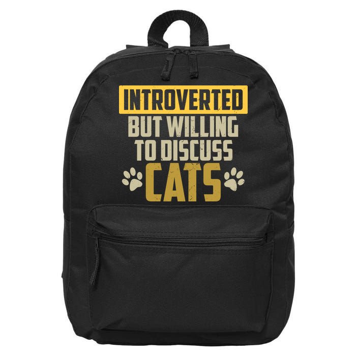 Funny Cat Paws Introverted But Willing To Discuss Cats 16 in Basic Backpack