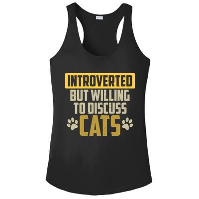 Funny Cat Paws Introverted But Willing To Discuss Cats Ladies PosiCharge Competitor Racerback Tank