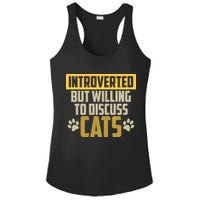 Funny Cat Paws Introverted But Willing To Discuss Cats Ladies PosiCharge Competitor Racerback Tank