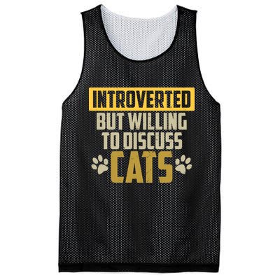 Funny Cat Paws Introverted But Willing To Discuss Cats Mesh Reversible Basketball Jersey Tank