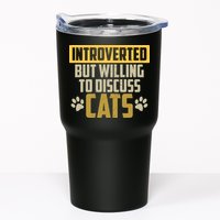Funny Cat Paws Introverted But Willing To Discuss Cats Tumbler