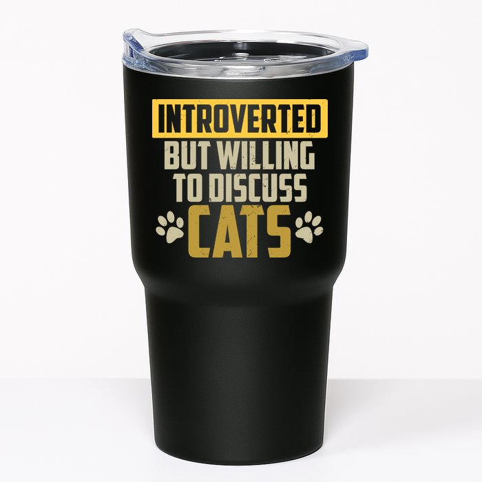 Funny Cat Paws Introverted But Willing To Discuss Cats Tumbler