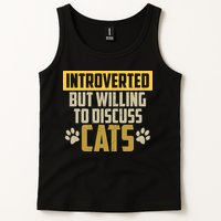Funny Cat Paws Introverted But Willing To Discuss Cats Tank Top