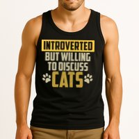 Funny Cat Paws Introverted But Willing To Discuss Cats Tank Top