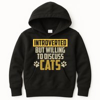 Funny Cat Paws Introverted But Willing To Discuss Cats Kids Hoodie