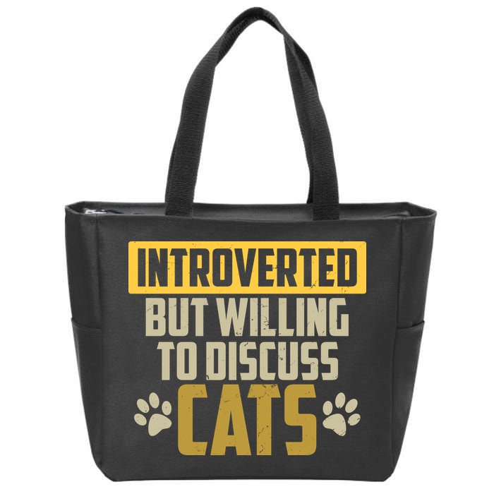 Funny Cat Paws Introverted But Willing To Discuss Cats Zip Tote Bag