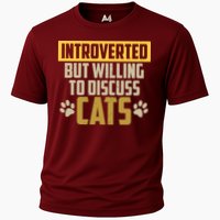 Funny Cat Paws Introverted But Willing To Discuss Cats Cooling Performance Crew T-Shirt