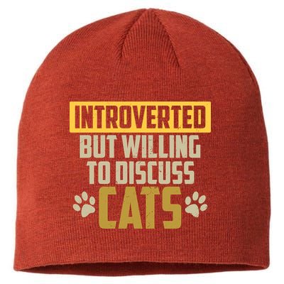 Funny Cat Paws Introverted But Willing To Discuss Cats Sustainable Beanie