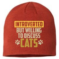 Funny Cat Paws Introverted But Willing To Discuss Cats Sustainable Beanie