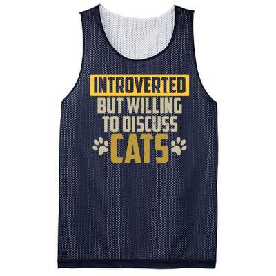 Funny Cat Paws Introverted But Willing To Discuss Cats Mesh Reversible Basketball Jersey Tank