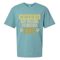 Funny Cat Paws Introverted But Willing To Discuss Cats Sueded Cloud Jersey T-Shirt