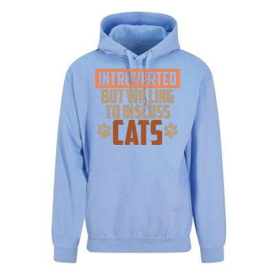 Funny Cat Paws Introverted But Willing To Discuss Cats Unisex Surf Hoodie