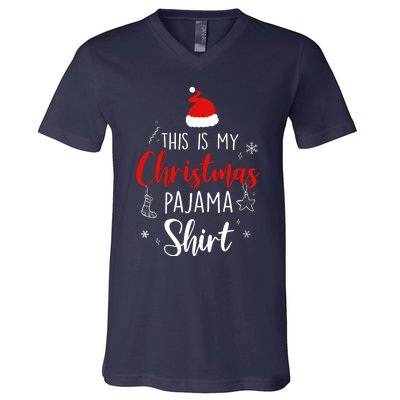 Funny Christmas Pj Pajama Pjs For Family V-Neck T-Shirt