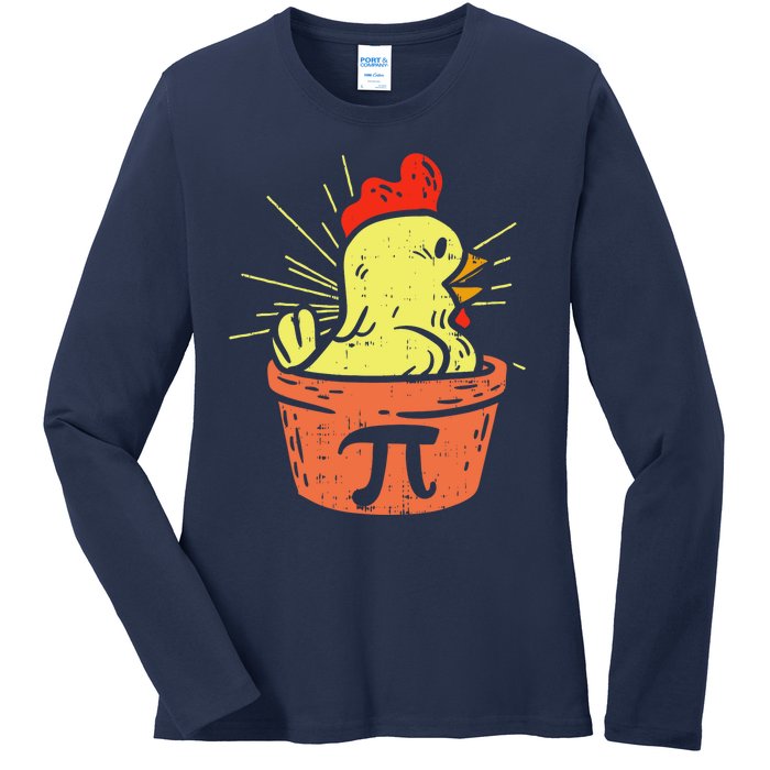 Funny Chicken Pot Pie Math Lover Teacher Gift Ladies Long Sleeve Shirt