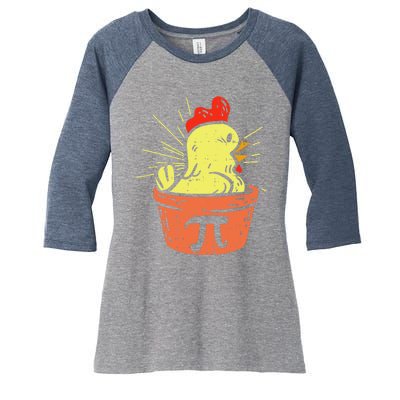 Funny Chicken Pot Pie Math Lover Teacher Gift Women's Tri-Blend 3/4-Sleeve Raglan Shirt