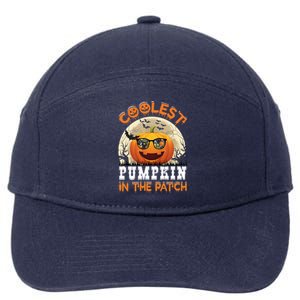 Funny Coolest Pumpkin In The Patch Halloween Graphic Gift 7-Panel Snapback Hat