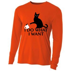 Funny Cat Personality Gift I Do What I Want Cute Gift Cooling Performance Long Sleeve Crew