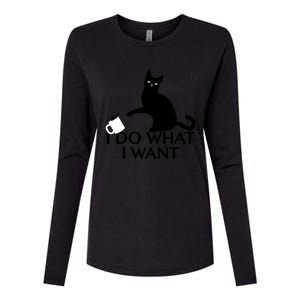 Funny Cat Personality Gift I Do What I Want Cute Gift Womens Cotton Relaxed Long Sleeve T-Shirt