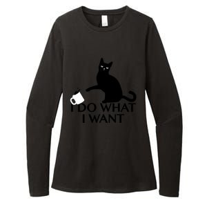 Funny Cat Personality Gift I Do What I Want Cute Gift Womens CVC Long Sleeve Shirt