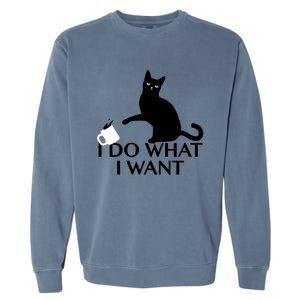 Funny Cat Personality Gift I Do What I Want Cute Gift Garment-Dyed Sweatshirt