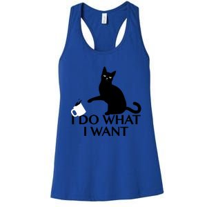 Funny Cat Personality Gift I Do What I Want Cute Gift Women's Racerback Tank