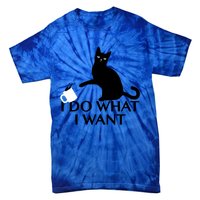 Funny Cat Personality Gift I Do What I Want Cute Gift Tie-Dye T-Shirt