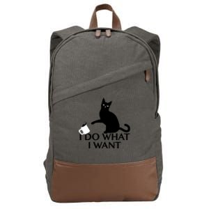 Funny Cat Personality Gift I Do What I Want Cute Gift Cotton Canvas Backpack