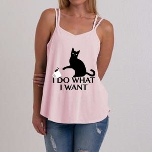 Funny Cat Personality Gift I Do What I Want Cute Gift Women's Strappy Tank