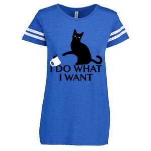 Funny Cat Personality Gift I Do What I Want Cute Gift Enza Ladies Jersey Football T-Shirt