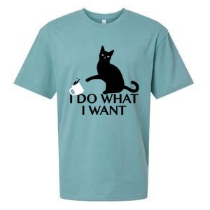 Funny Cat Personality Gift I Do What I Want Cute Gift Sueded Cloud Jersey T-Shirt